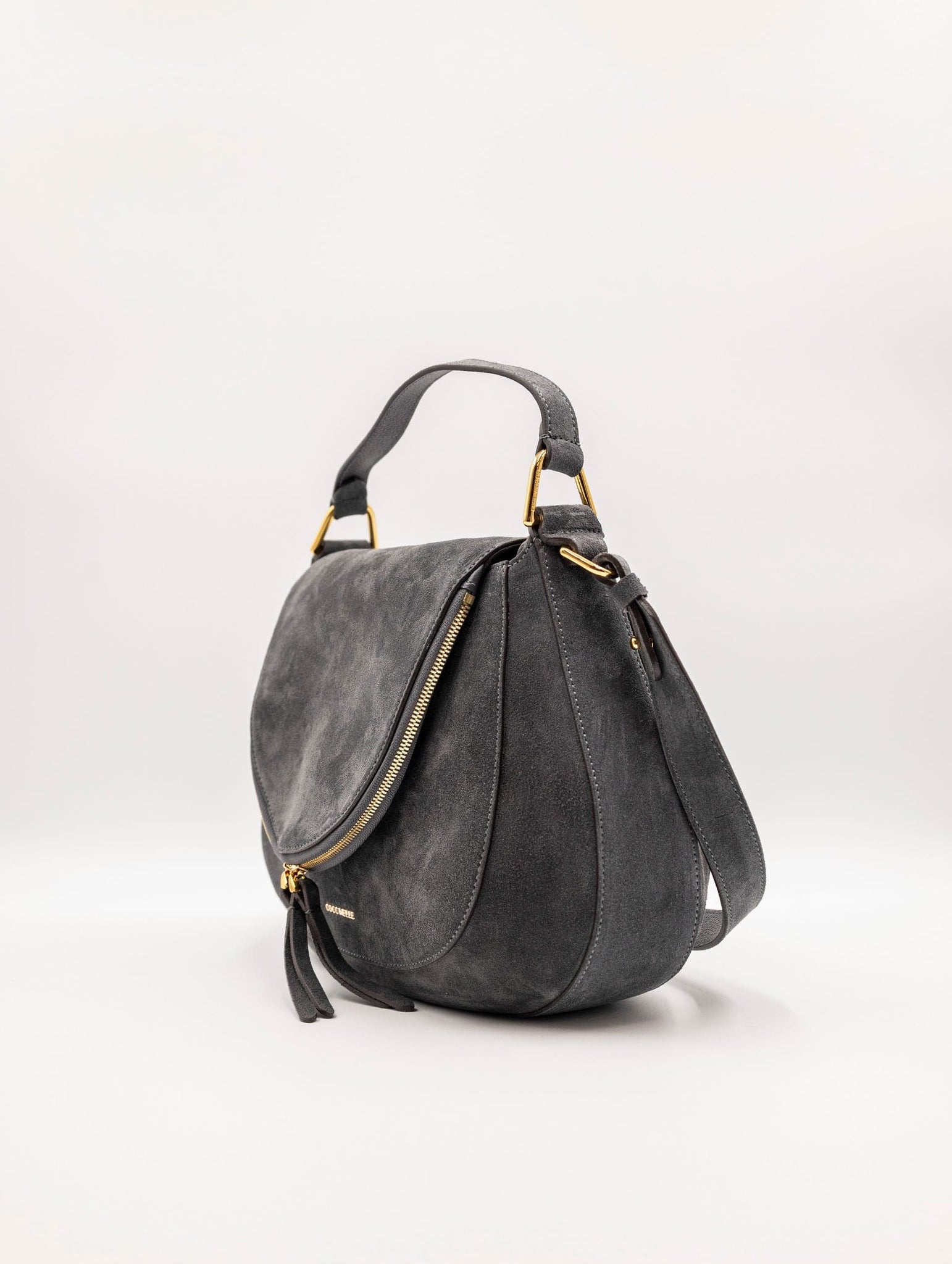 Borsa Coccinelle Sole in Suede Ardesia