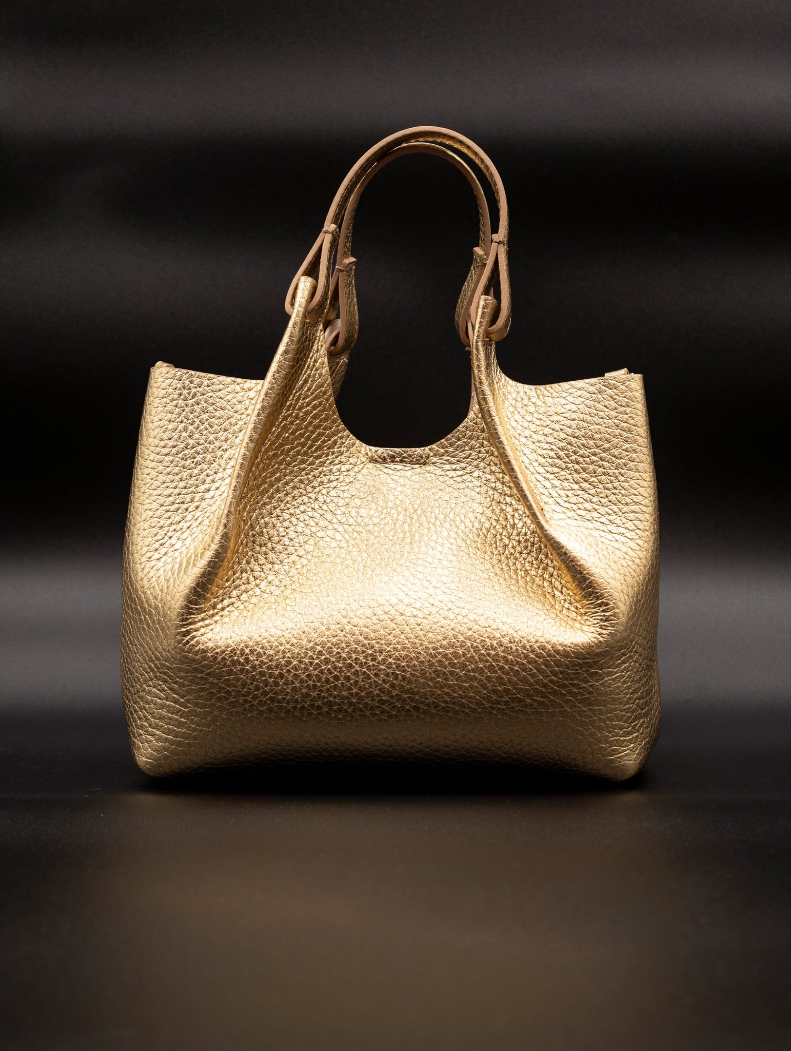 Borsa Dua Gianni Chiarini in Pelle Martellata Laminata Oro