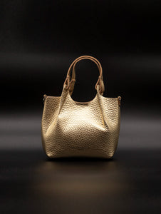 Borsa Dua Gianni Chiarini in Pelle Martellata Laminata Oro