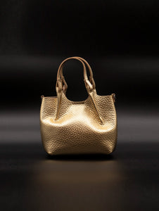 Borsa Dua Gianni Chiarini in Pelle Martellata Laminata Oro