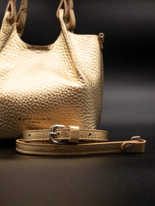 Borsa Dua Gianni Chiarini in Pelle Martellata Laminata Oro