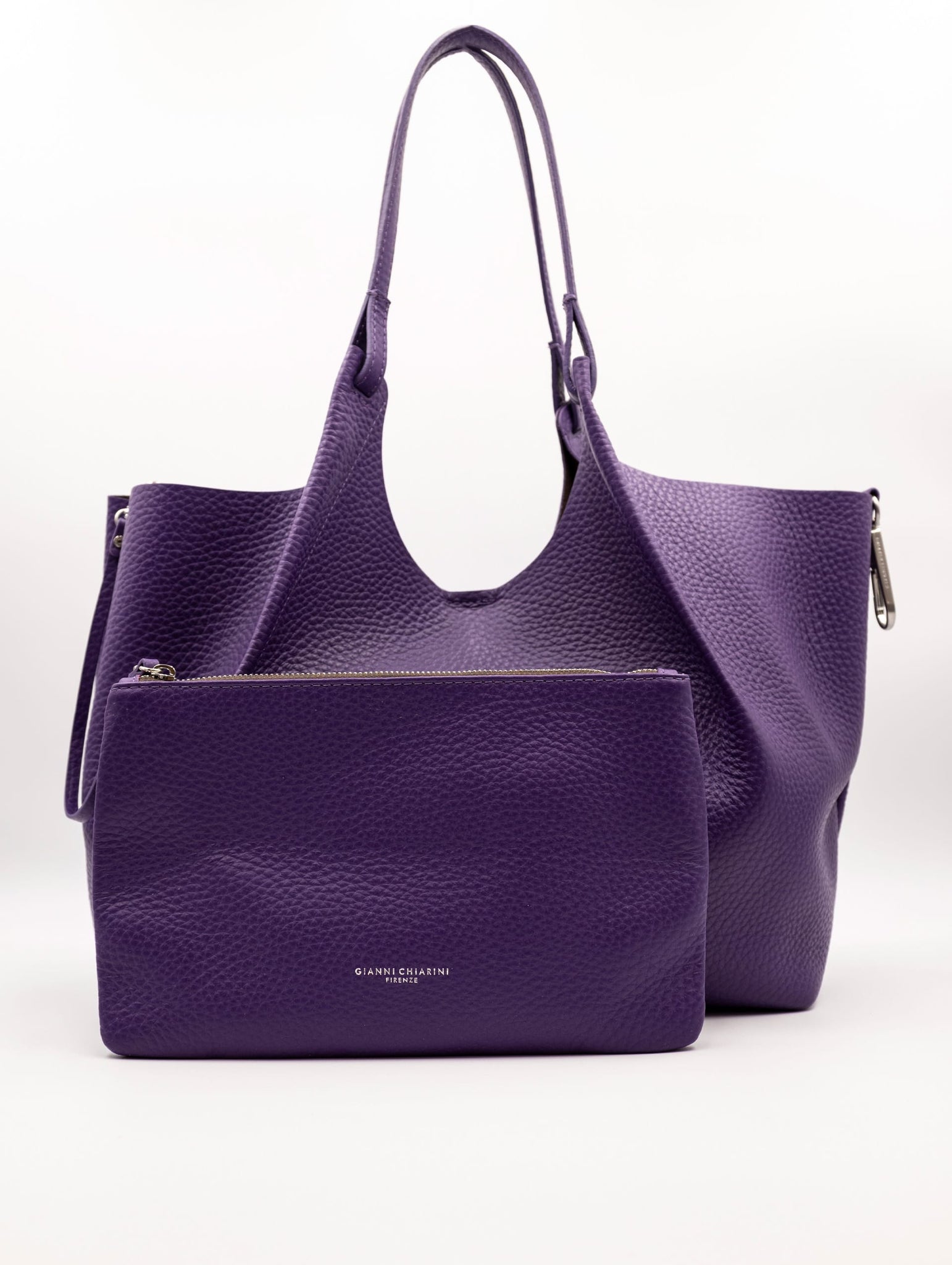 Borsa Dua Gianni Chiarini in Pelle Martellata Viola