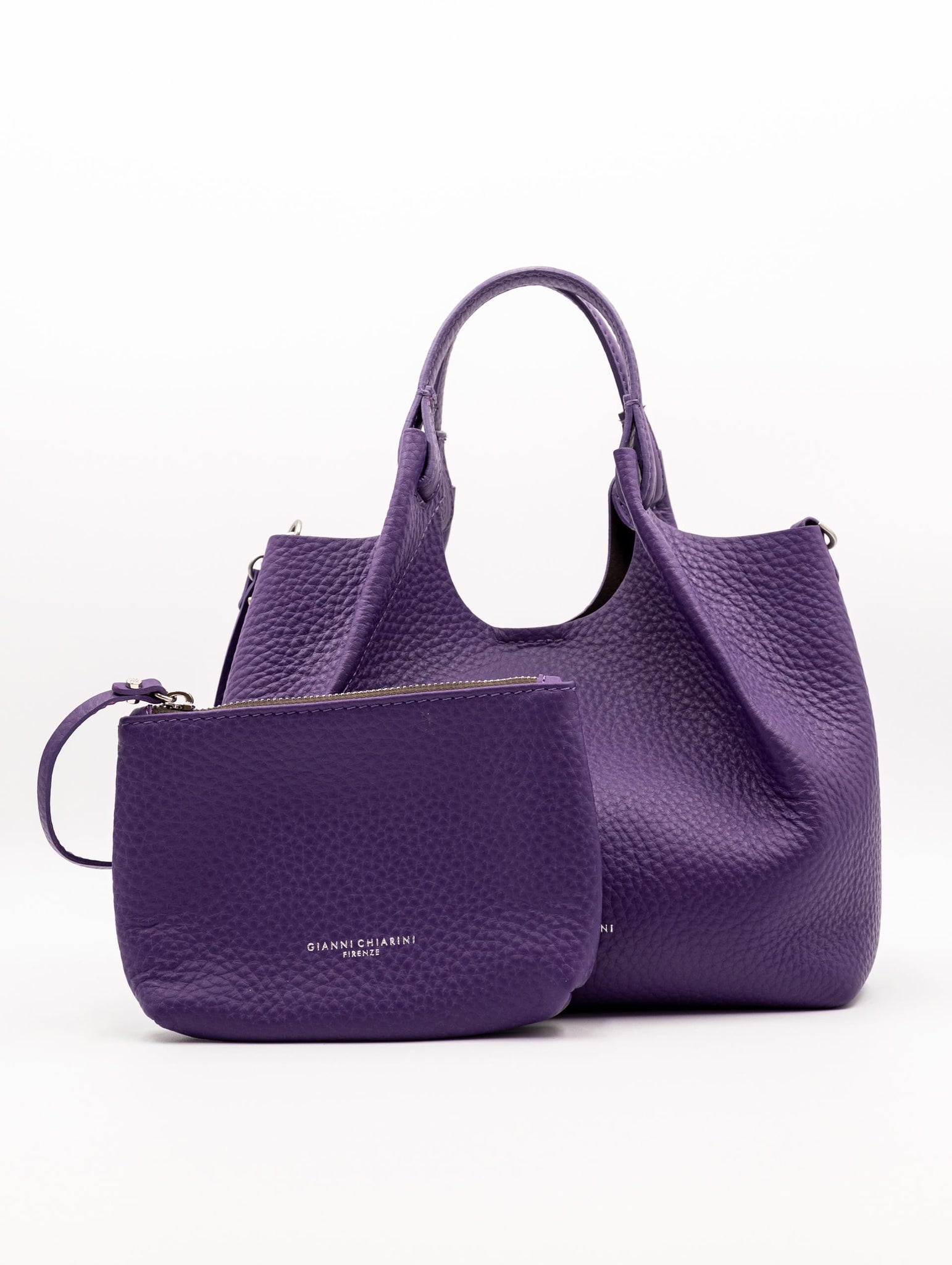 Borsa Dua Gianni Chiarini in Pelle Martellata Viola