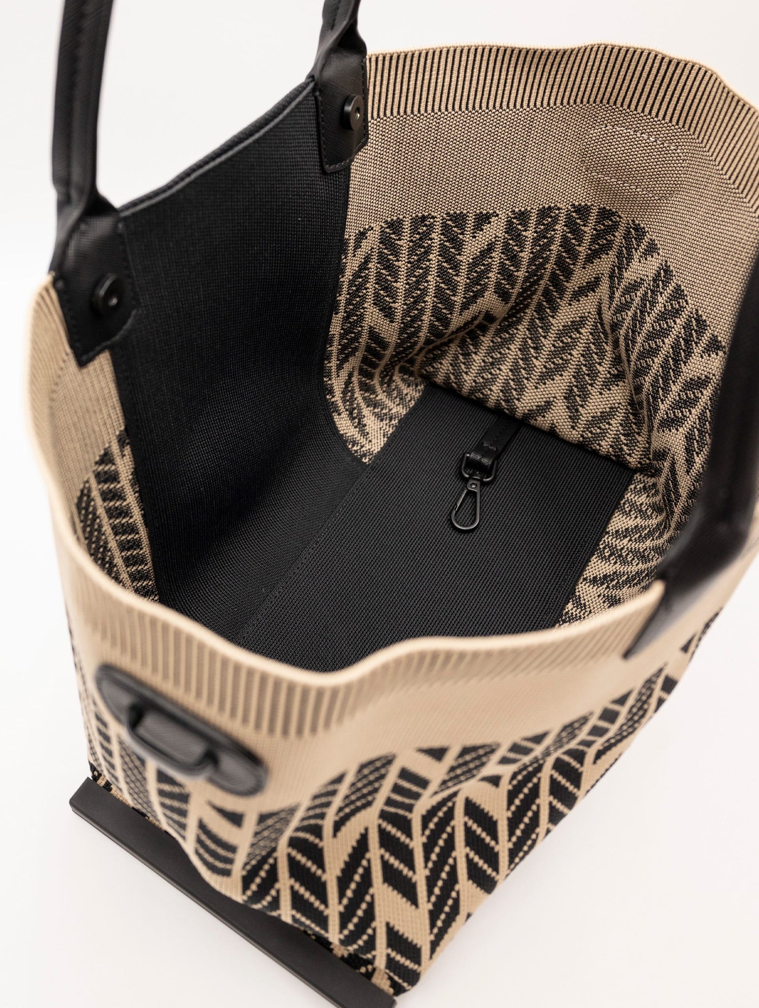 Borsa Fri-Yay Marta in Maglia Jaquard Beige e Nero