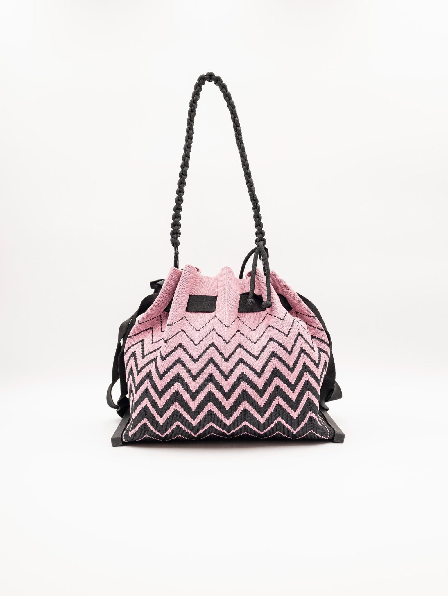 Borsa Fri-Yay Sara in Maglia Jaquard Rosa e Nero