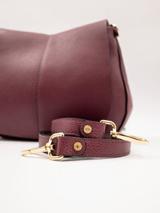 Borsa Gianni Chiarini Helena Round in Pelle Martellata Bordeaux