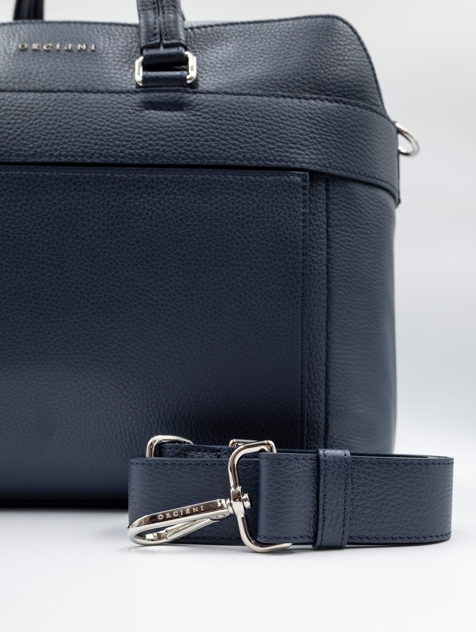 Borsa Orciani Briefcase in Pelle Navy