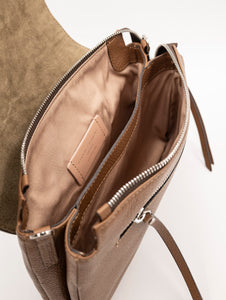 Borsa Three Gianni Chiarini in Pelle Martellata Castoro