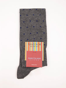 Calzini Marcoliani Milano Polka in Cotone Pima Grigio