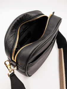 Camera Bag Nina Gianni Chiarini in Pelle Martellata Nera