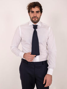 Camicia Borriello Napoli in Cotone Collo Francese Bianco