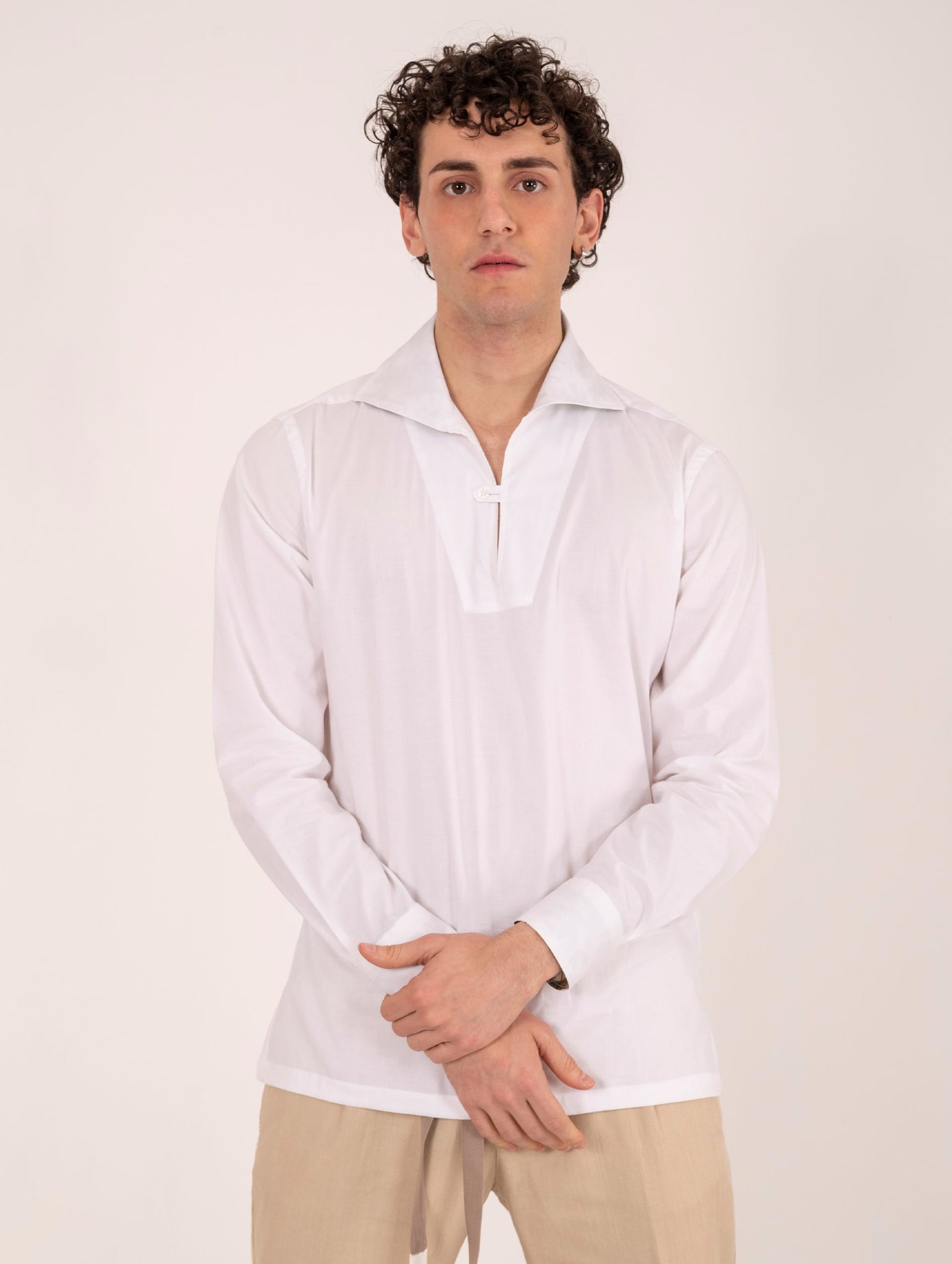 Camicia Capri Pietra Salata Jungle in Cotone Bianco