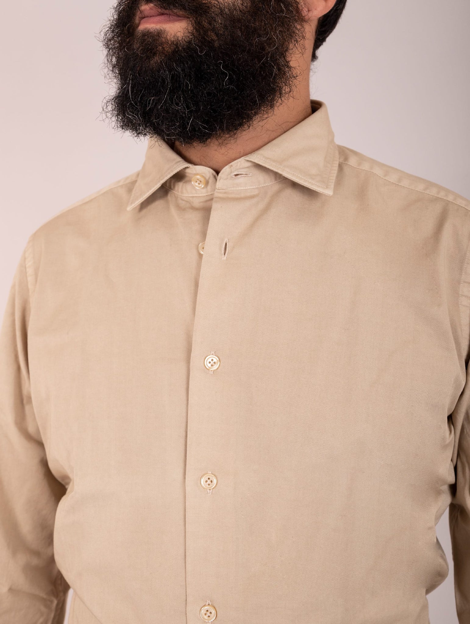 Camicia Four Stroke Cotone Beige