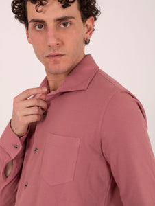 Camicia H953 in Cotone Piquet Malva