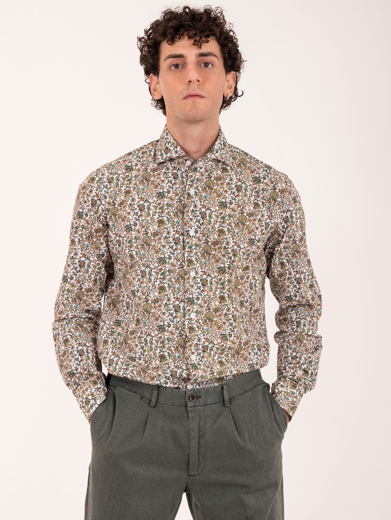 Camicia Orian in Cotone Fantasia Floreale