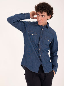 Camicia Texana Roy Roger's Denim Medio