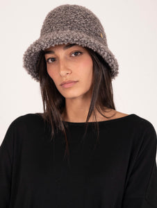 Cappello Raffaello Bettini in Mohair e Lana Bouclè Grigio