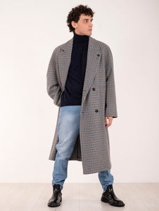 Cappotto Doppiopetto Lardini in Lana e Cashmere Pied de Poule