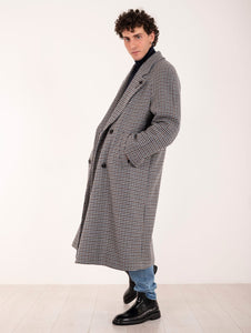 Cappotto Doppiopetto Lardini in Lana e Cashmere Pied de Poule