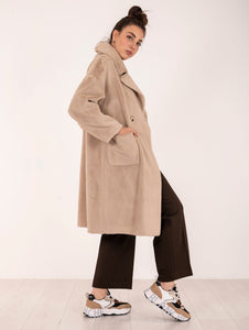 Cappotto Eco Pelliccia Leon & Loulou Sabbia