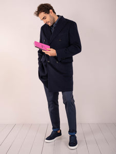 Cappotto Four Stroke in Puro Cashmere Loro Piana Blu