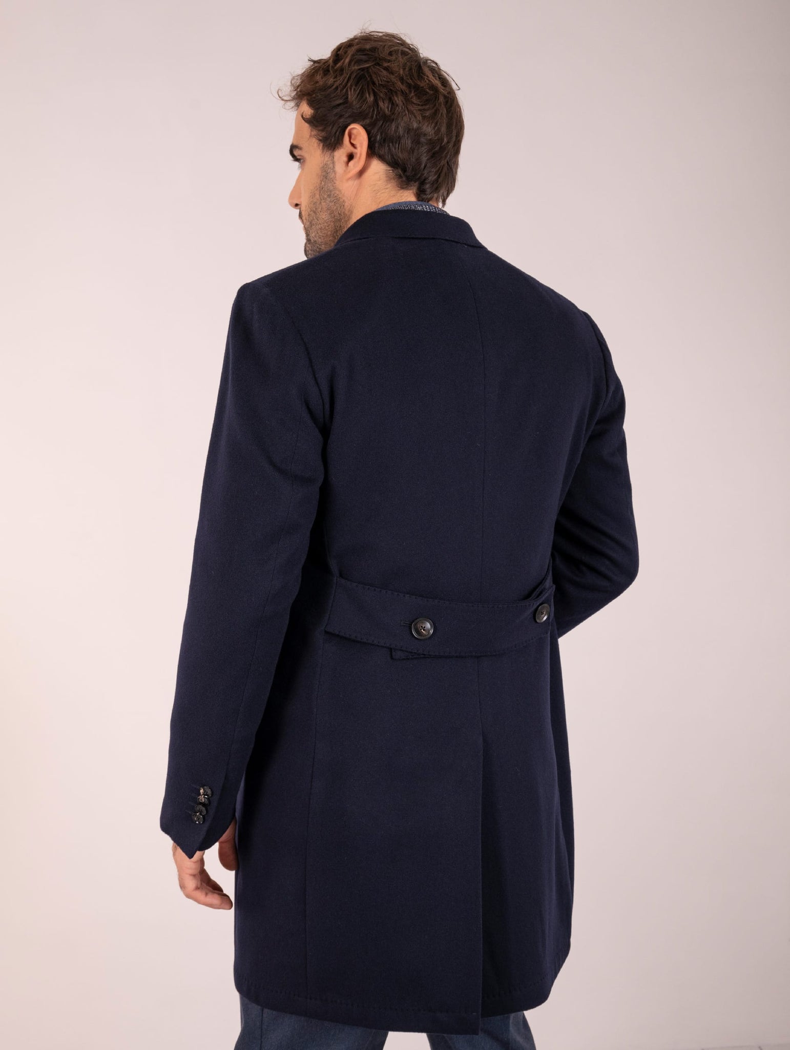 Cappotto Four Stroke in Puro Cashmere Loro Piana Blu