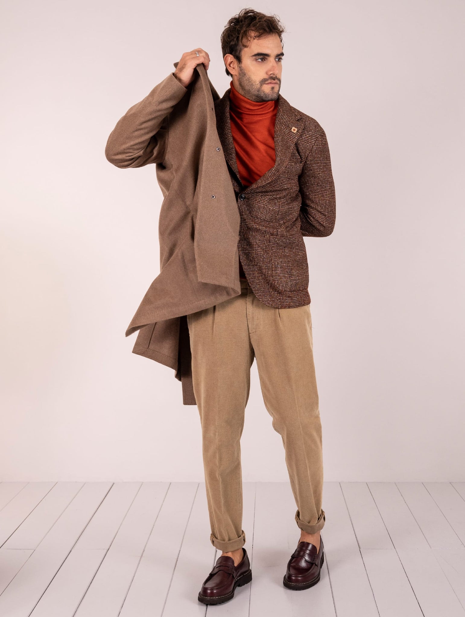 Cappotto Four Stroke Puro Cashmere Loro Piana Biscotto