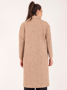 Cappotto Il Paltò in Tweed di Lana Vergine Beige