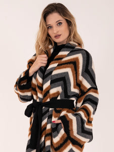 Cappotto in Maglia Simona Corsellini Fantasia Chevron