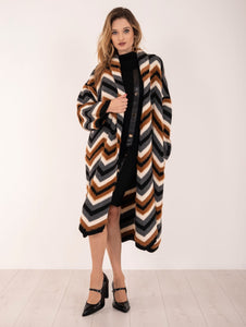 Cappotto in Maglia Simona Corsellini Fantasia Chevron