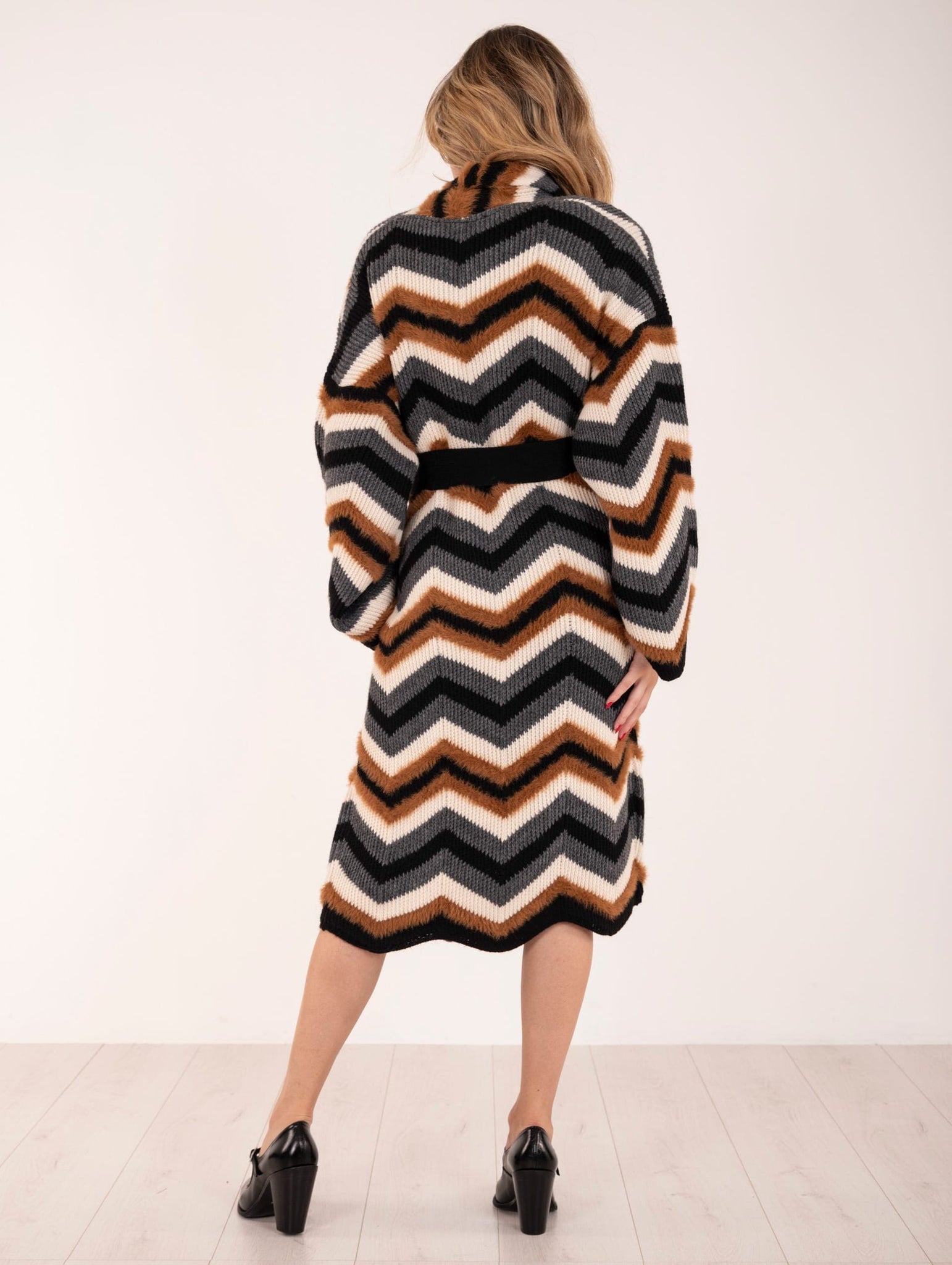 Cappotto in Maglia Simona Corsellini Fantasia Chevron