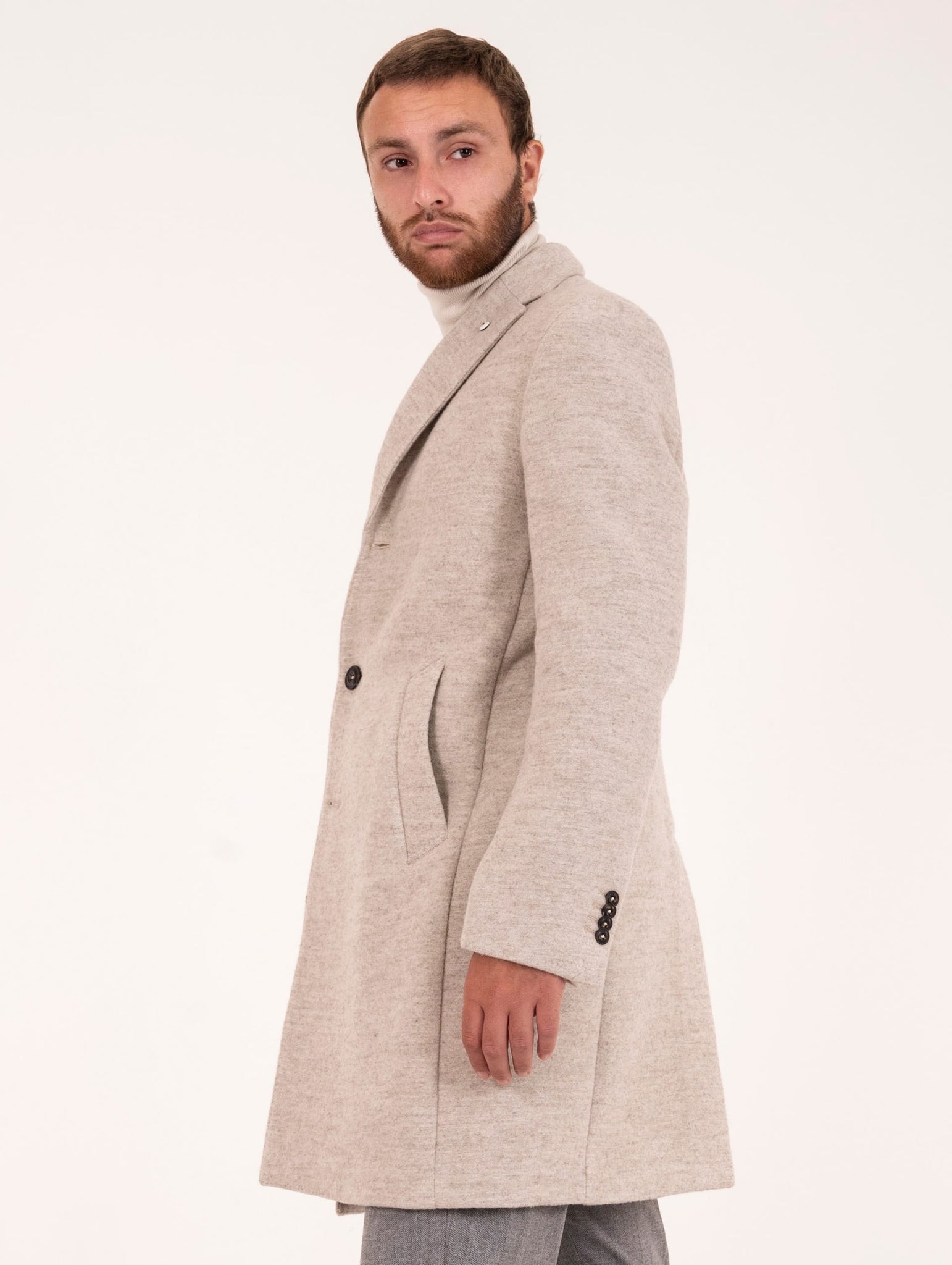 Cappotto L.B.M 1911 in Lana e Cashmere Sabbia