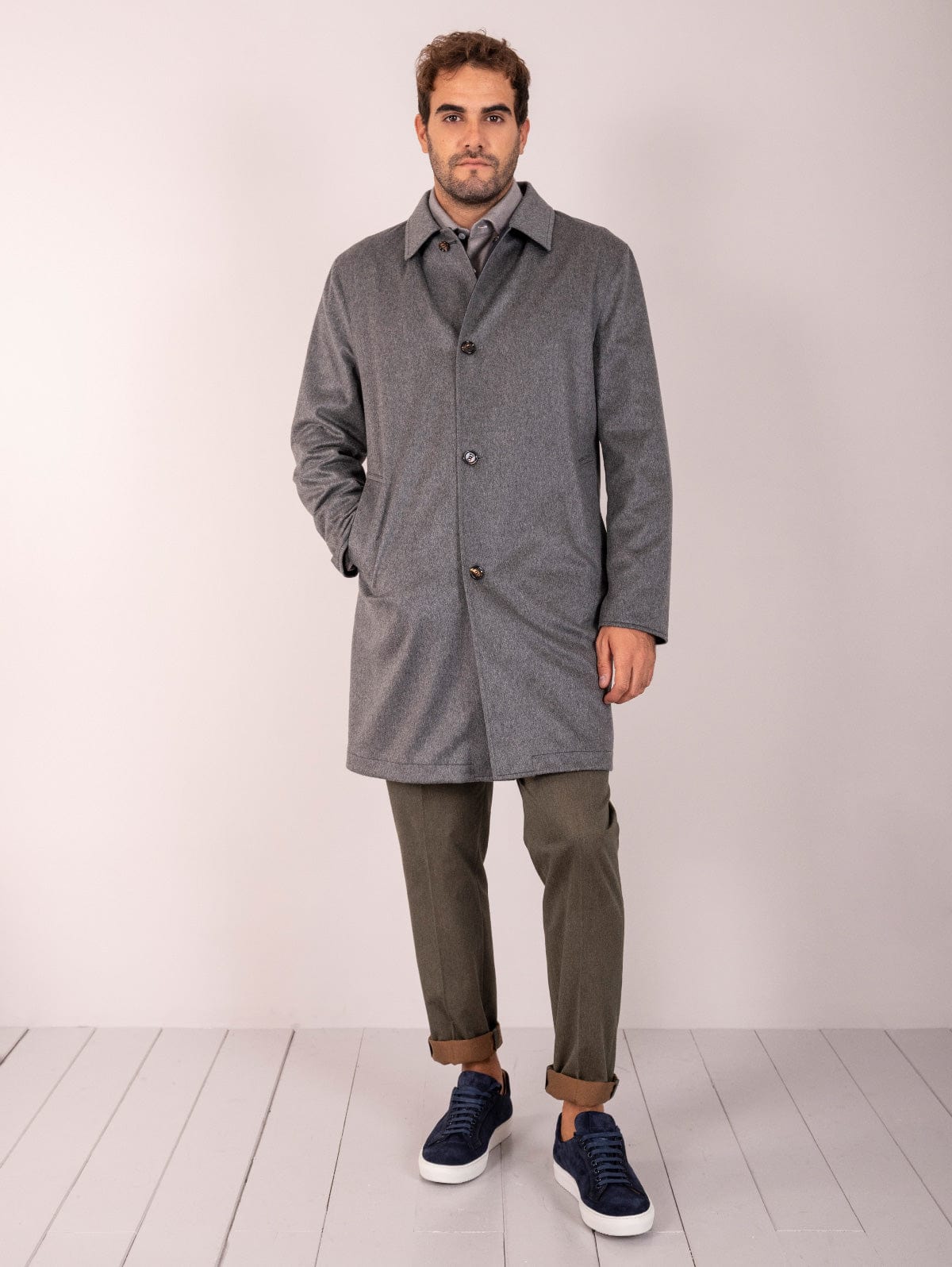 Cappotto Reversibile Kired Cashmere/Tecnico Grigio