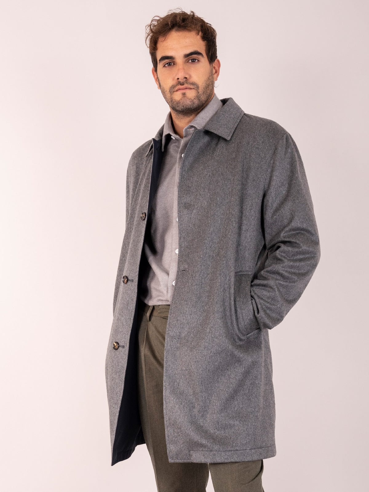 Cappotto Reversibile Kired Cashmere/Tecnico Grigio