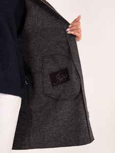 Cappotto The Jackie Leather in Suede e Maglia Testa di Moro e Grigio