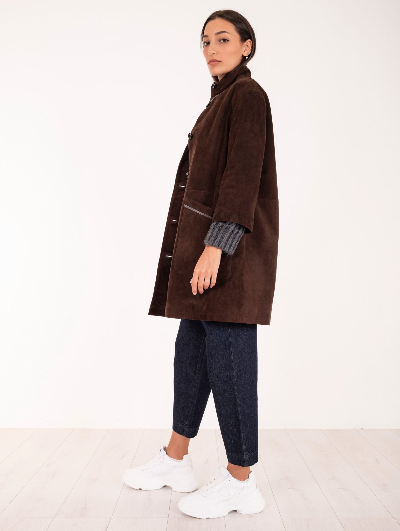 Cappotto The Jackie Leather in Suede T. di Moro