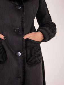 Cappotto Violanti in Eco Montone e Maglia Nero