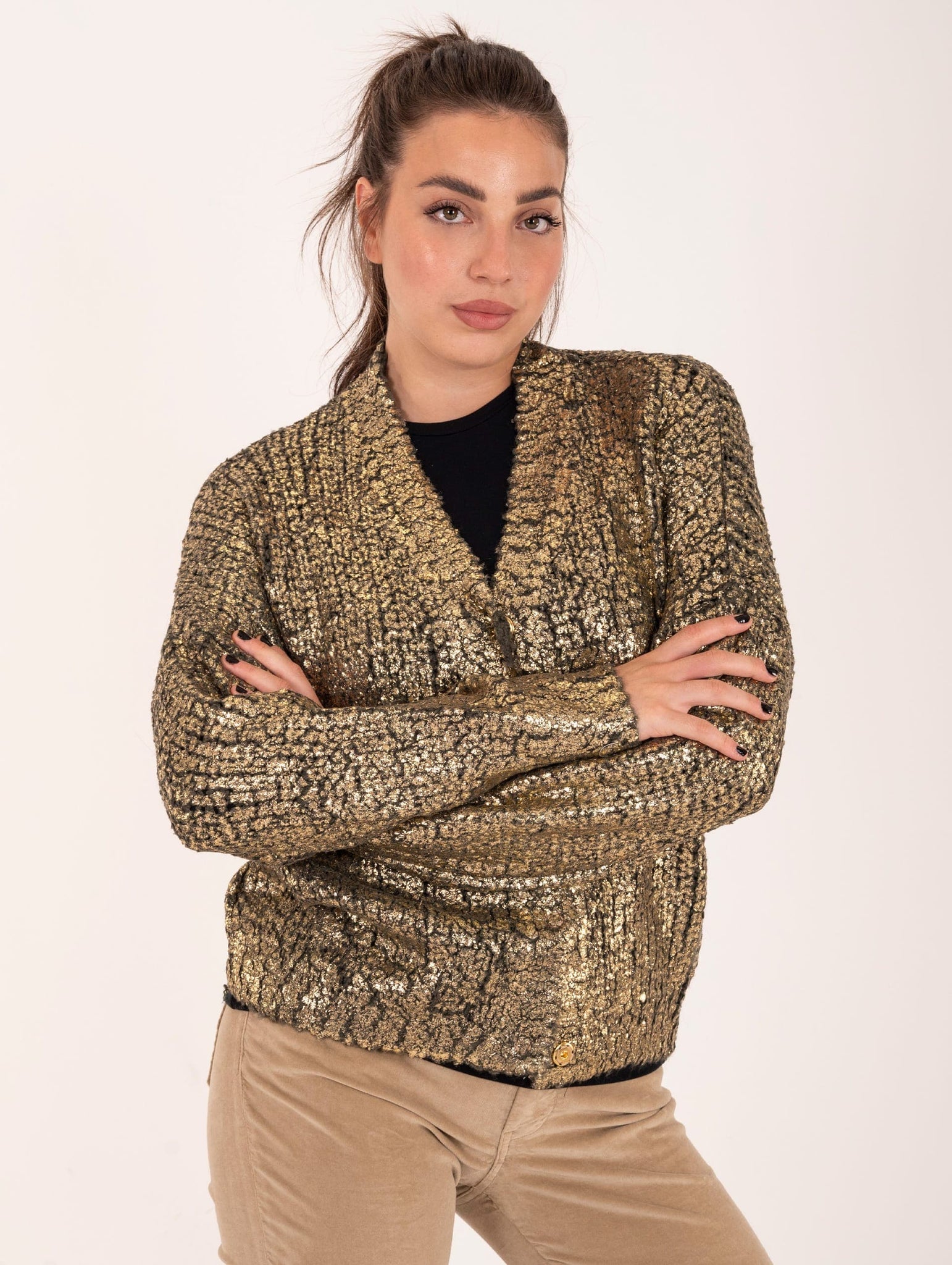 Cardigan Cracked Brand Unique Oro