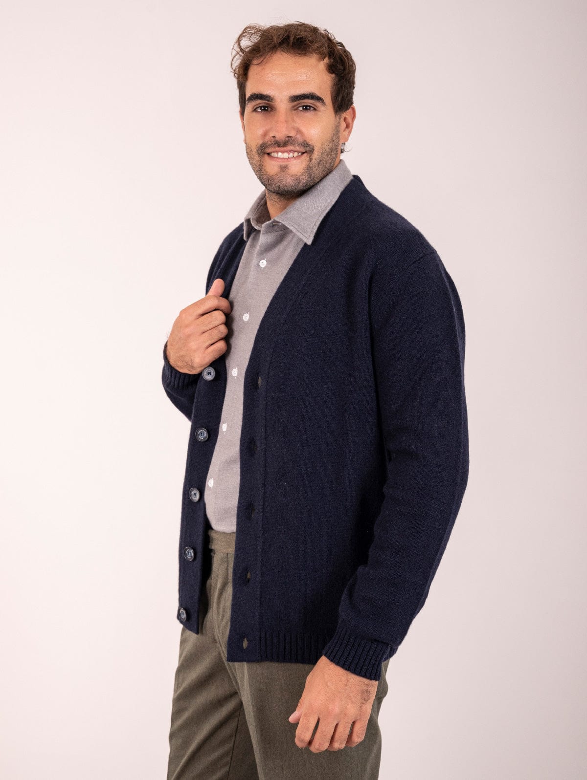 Cardigan Daniele Fiesoli in Cashmere Blu Notte