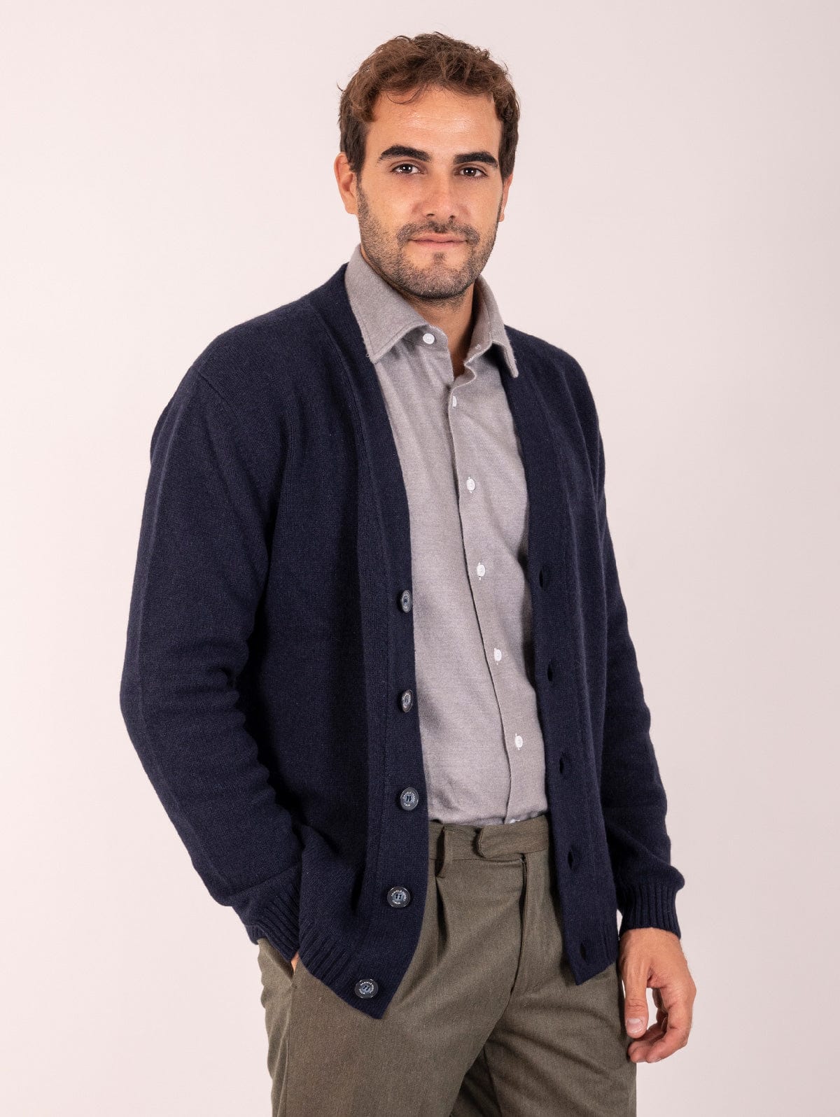 Cardigan Daniele Fiesoli in Cashmere Blu Notte