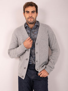 Cardigan Daniele Fiesoli in Cashmere Grigio Perla