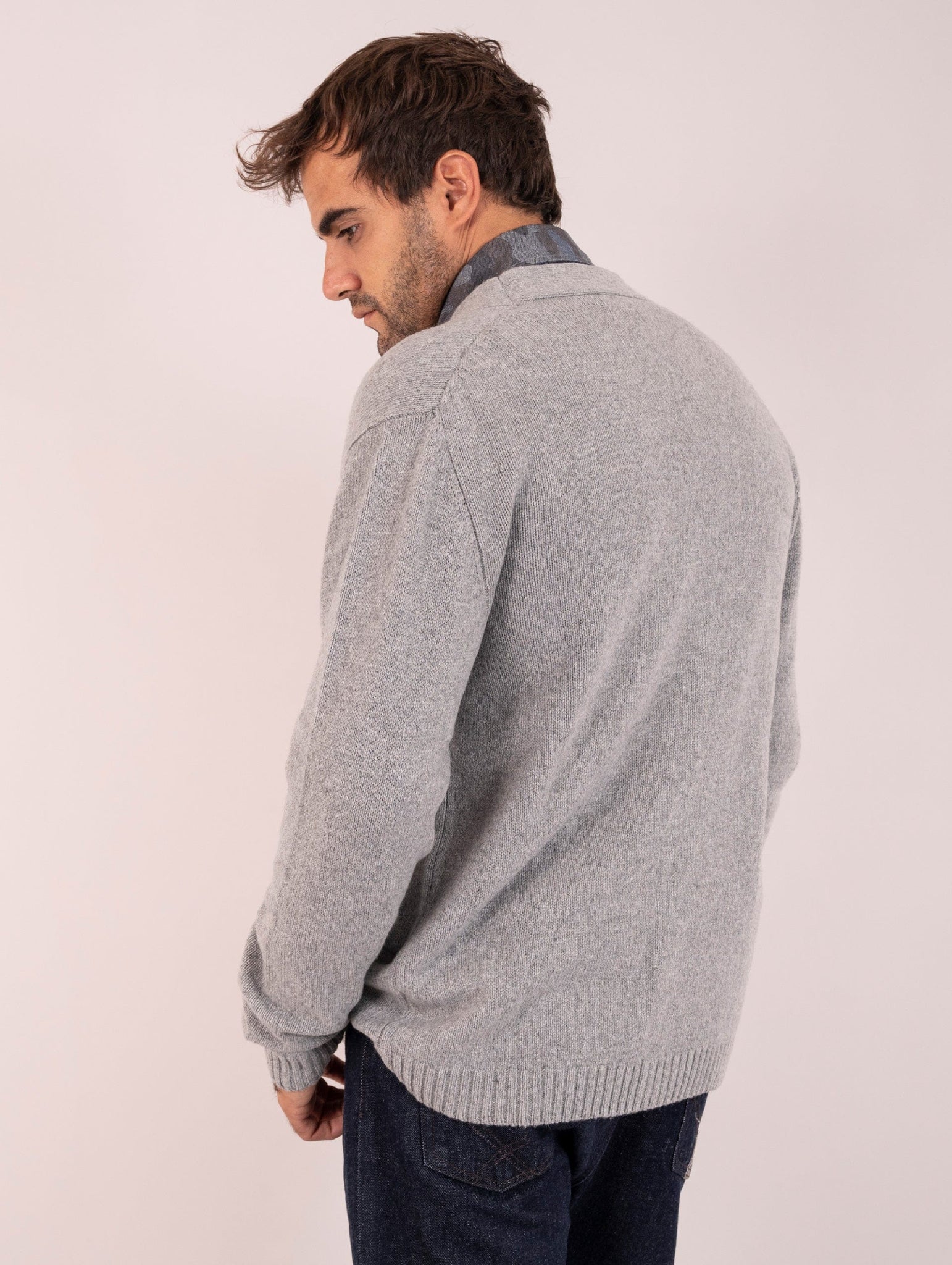 Cardigan Daniele Fiesoli in Cashmere Grigio Perla