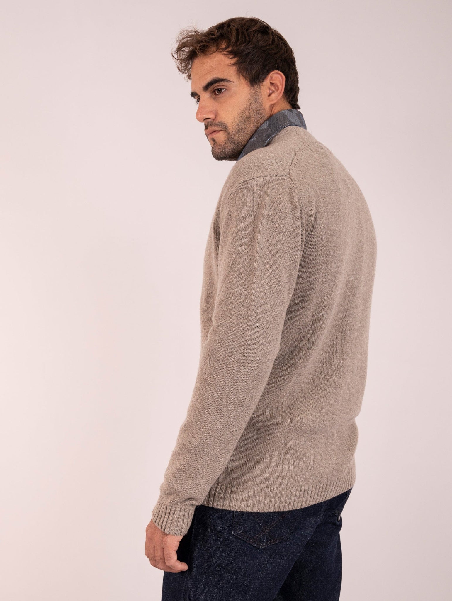 Cardigan Daniele Fiesoli in Cashmere Grigio Sabbia