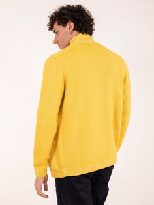 Cardigan Doppiopetto H953 in Lana Merinos Giallo