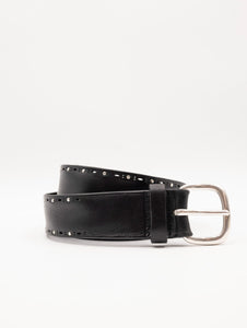 Cintura Orciani Bull Soft in Cuoio con Borchie Nera