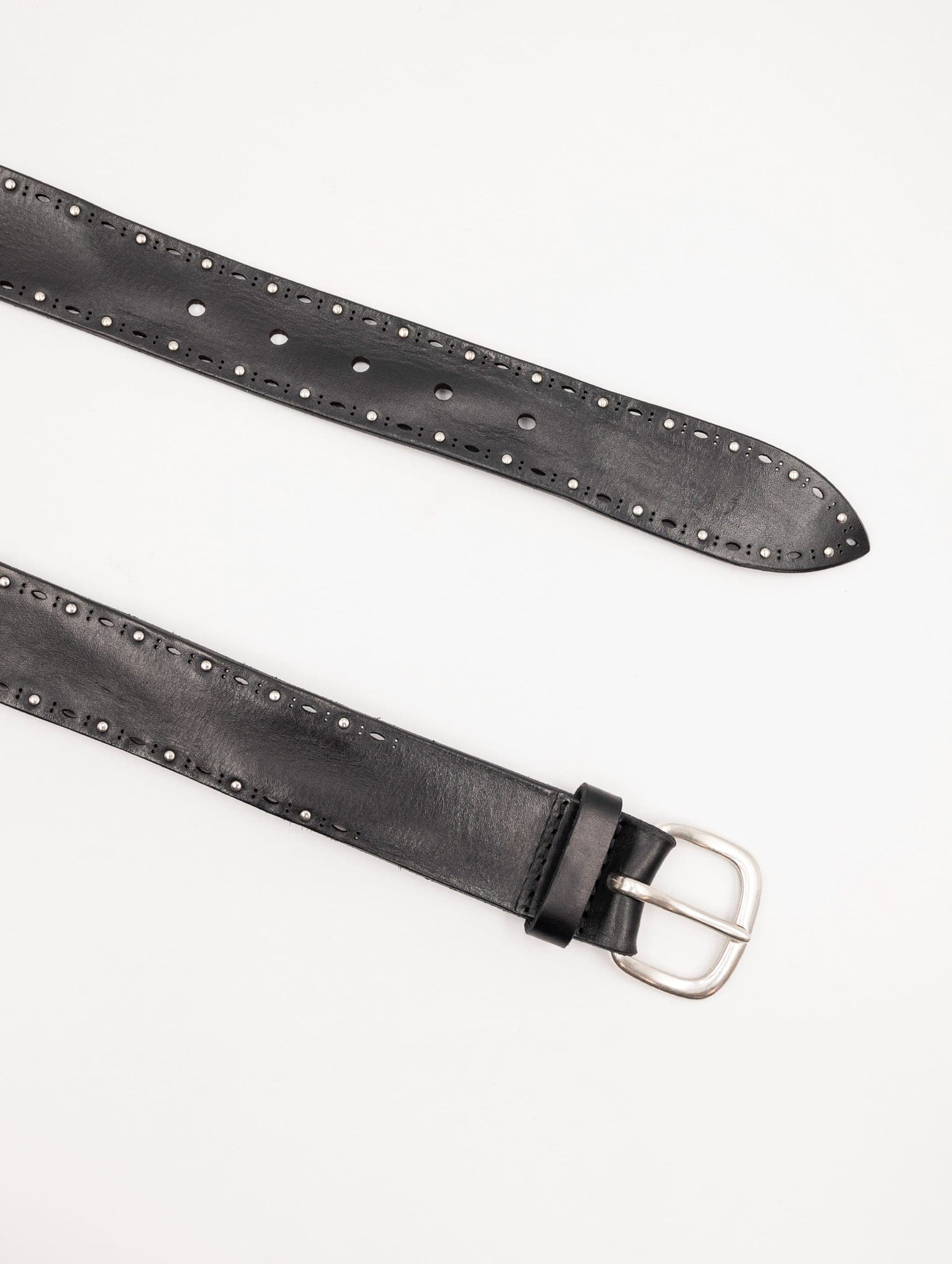 Cintura Orciani Bull Soft in Cuoio con Borchie Nera