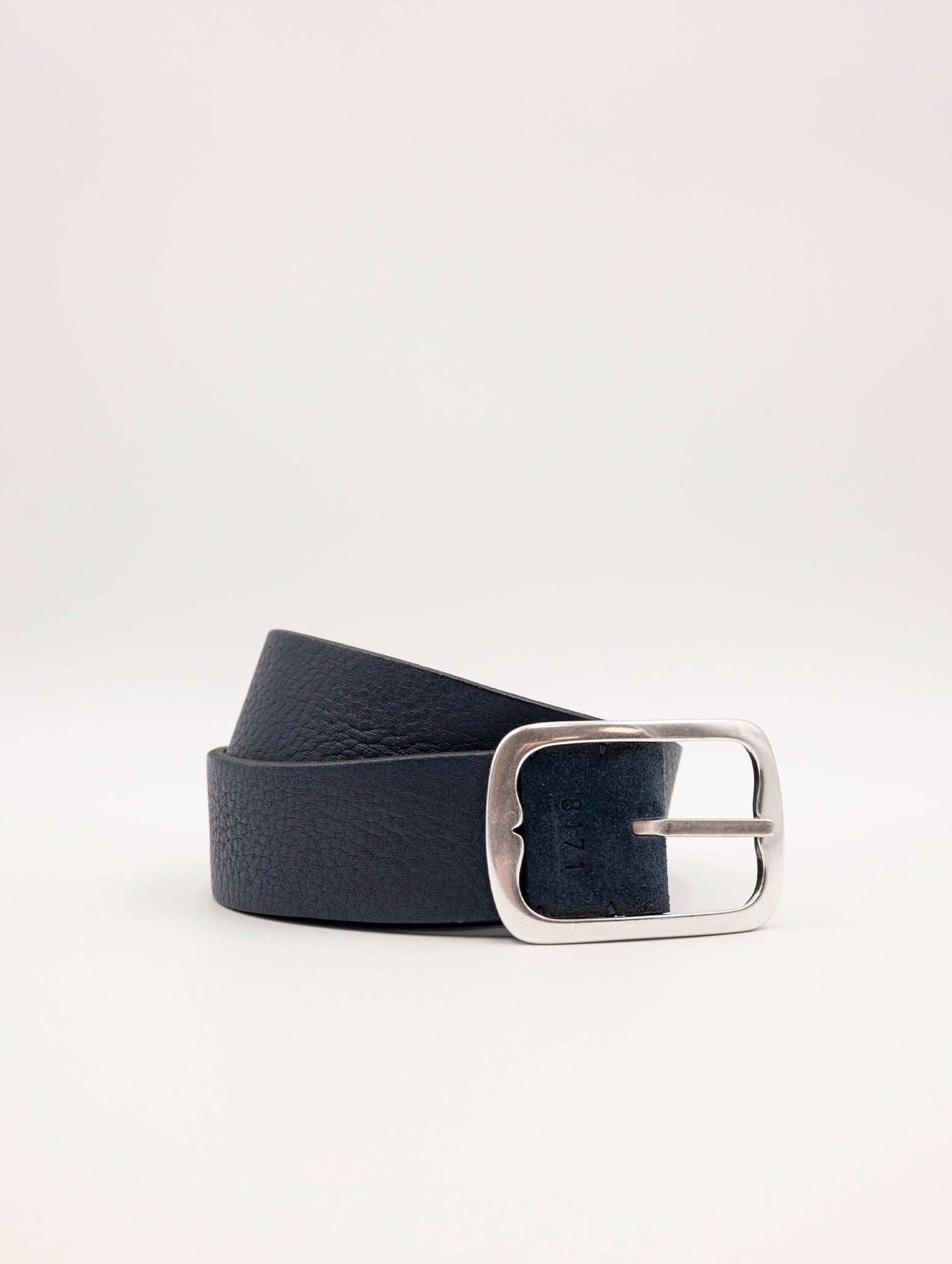 Cintura Orciani Hunting Double in Suede e Pelle Blu