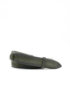 Cintura Orciani Nobuckle Cloudy in Suede Militare