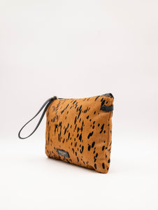 Clutch Hermy Gianni Chiarini in Cavallino Animalier Cognac e Nero