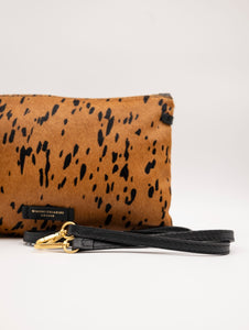 Clutch Hermy Gianni Chiarini in Cavallino Animalier Cognac e Nero